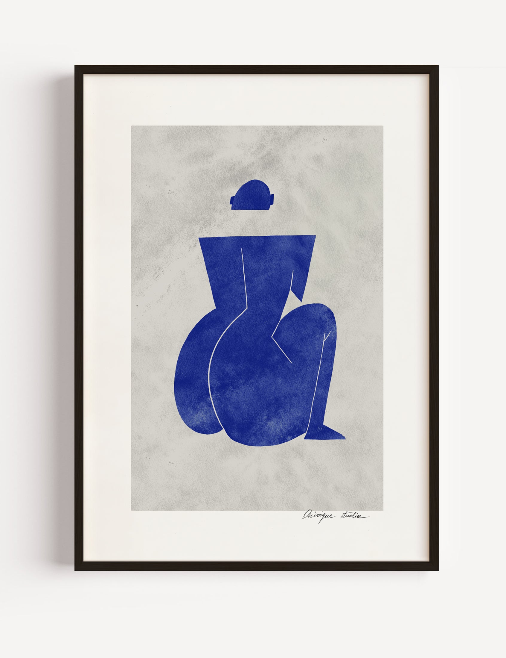 Sitting woman in Blue by Onirique Studio Poster