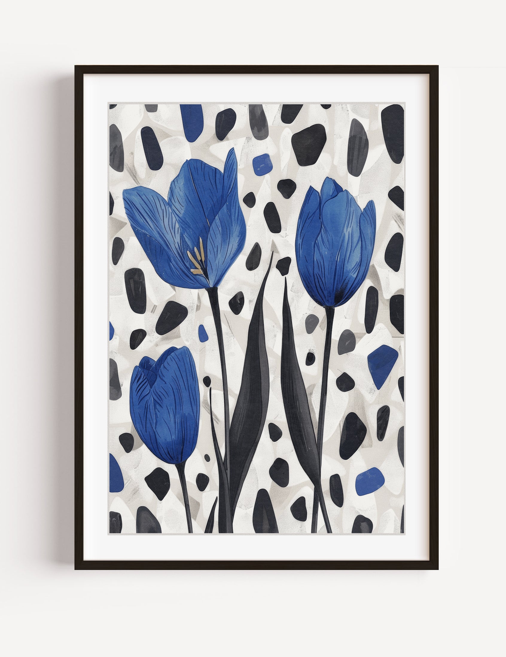 Midnight Tulips Poster