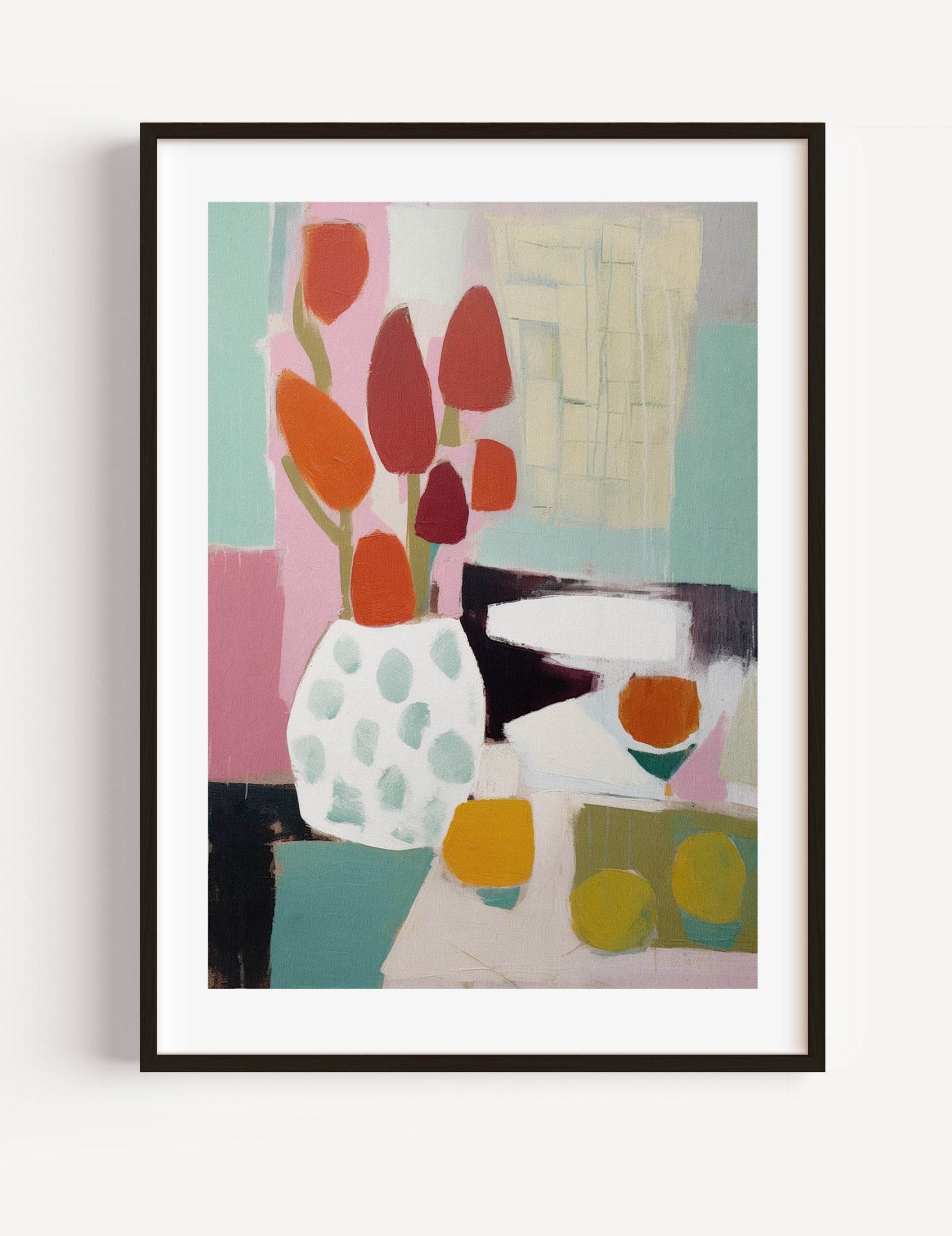 Abstract Still Life with Tulips Poster