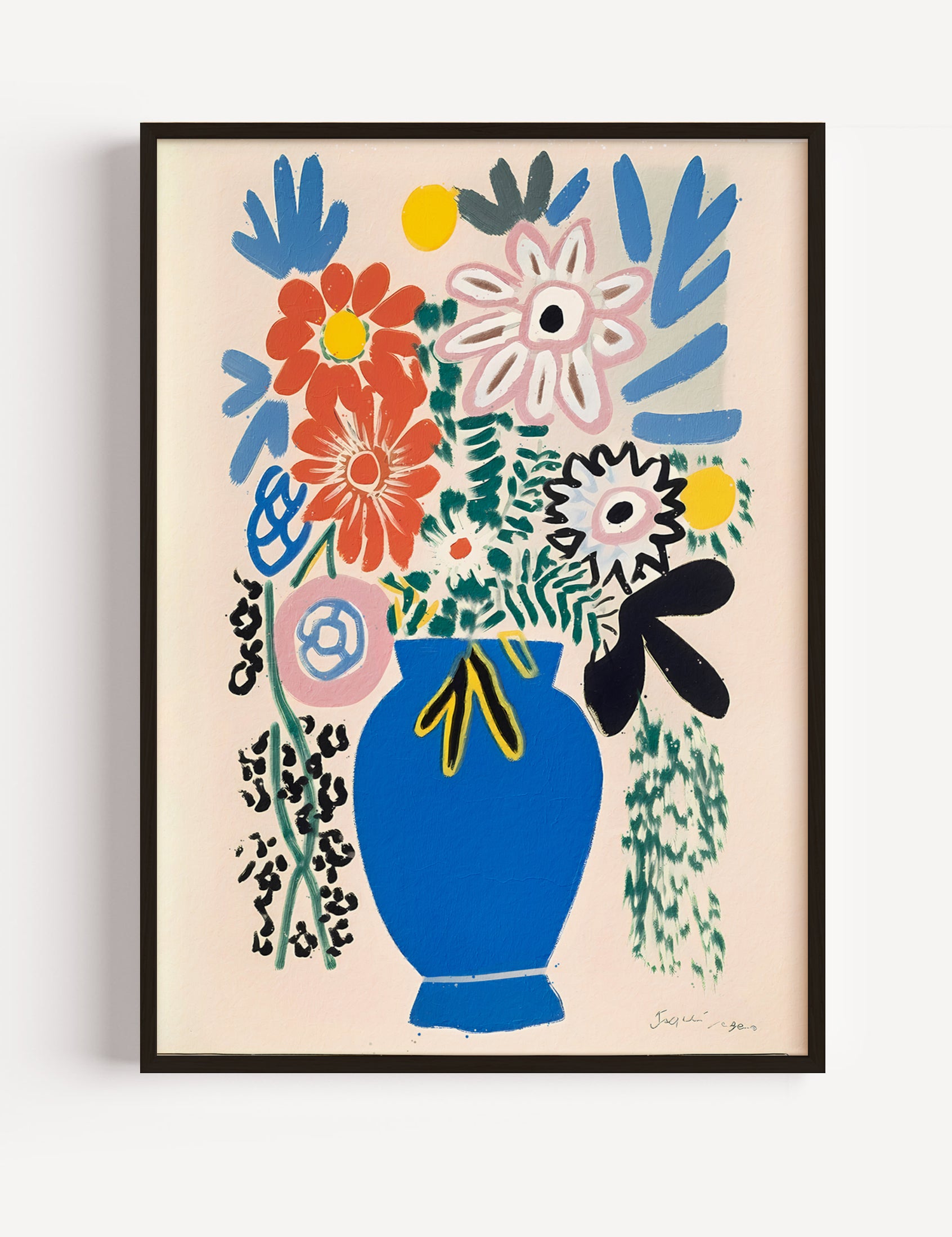 Blue VBase with Flowers by Studio Manufaktura Poster