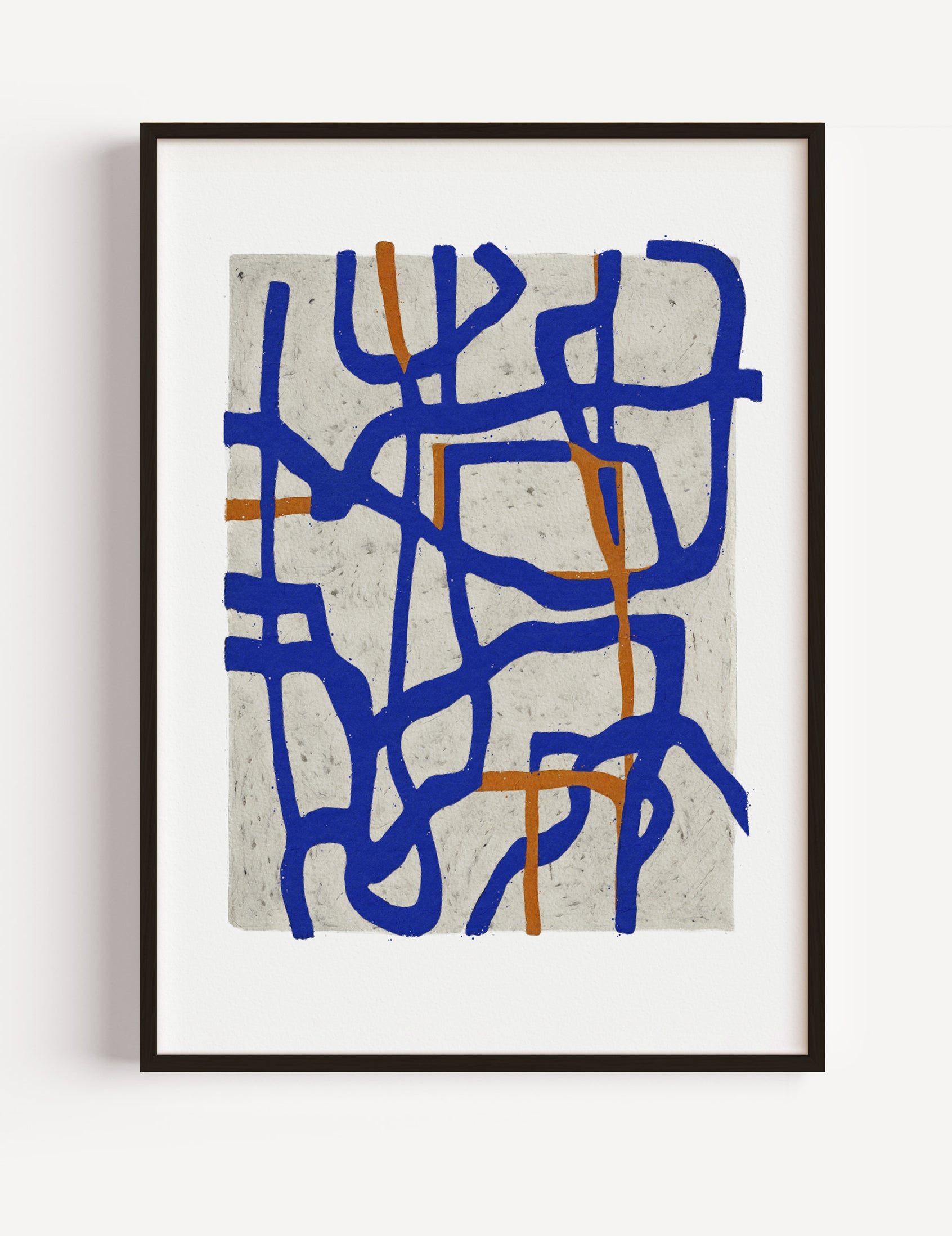 Blue Lines Abstraction by Eliza Majcher Poster