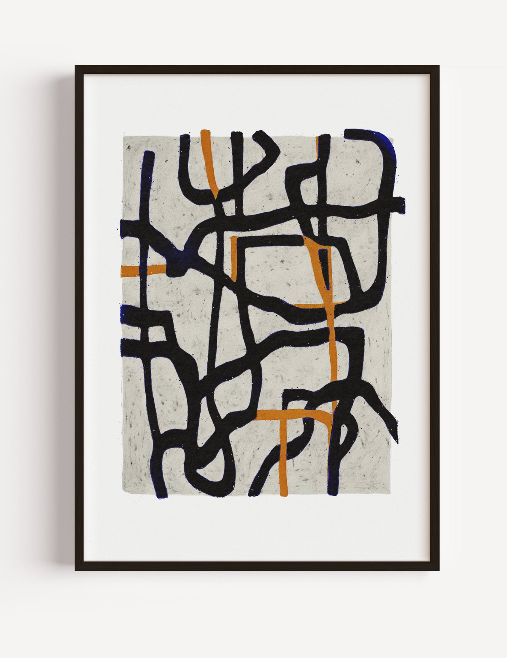 Black and Orange Lines by Eliza Majcher Poster