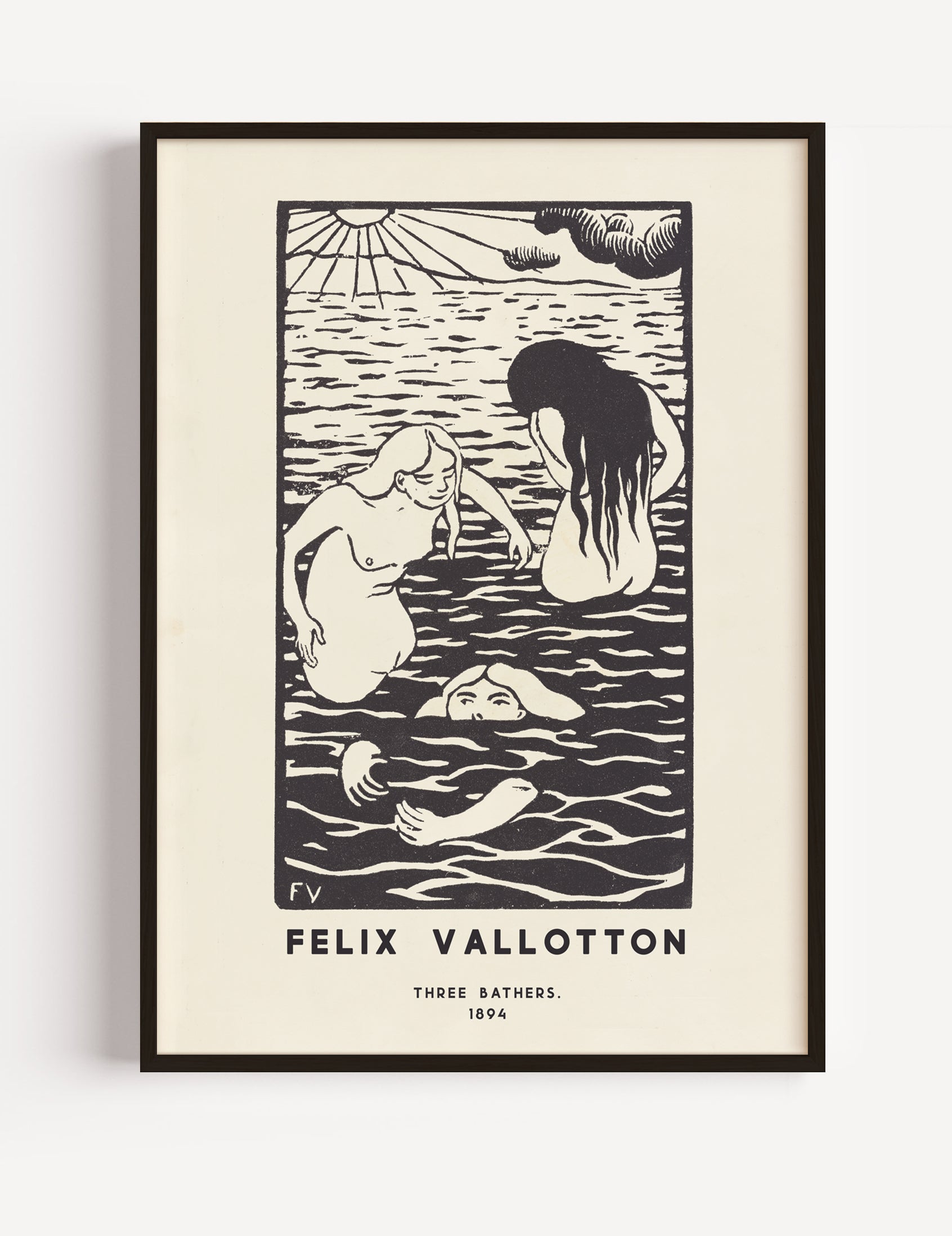 Felix Valuation, Three Bathers. 1894 Poster