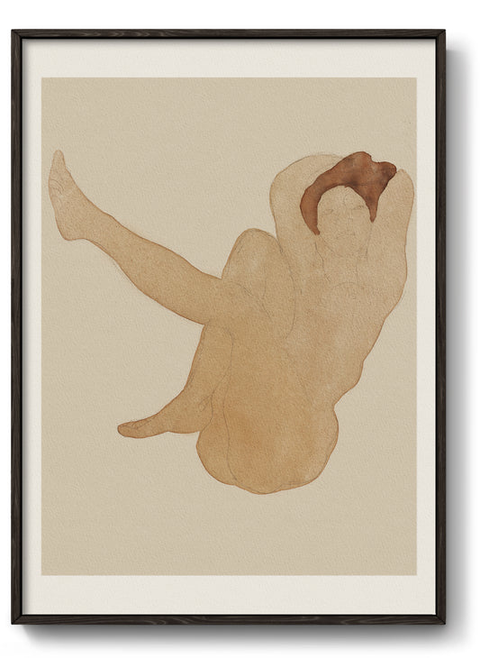 Nude female figure by Auguste Rodin, Romantic Art Poster