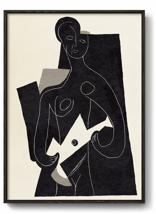 Woman with guitar by Pablo Picasso, Abstract Art Poster