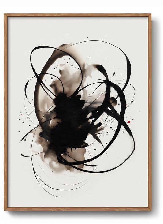 Chaos Abstract painting by studio Manufaktura, Black and White Art Poster