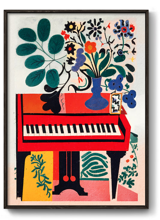 Red Piano Poster Art by Studio Manufaktura