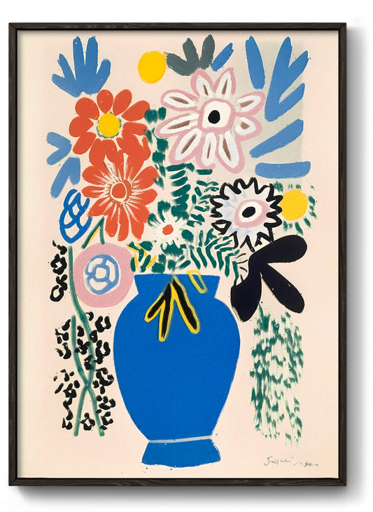 Blue Vase with Flowers Art Poster by Studio Manufaktura