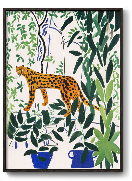 Leopard in Garden Art Poster by studio Manufaktura