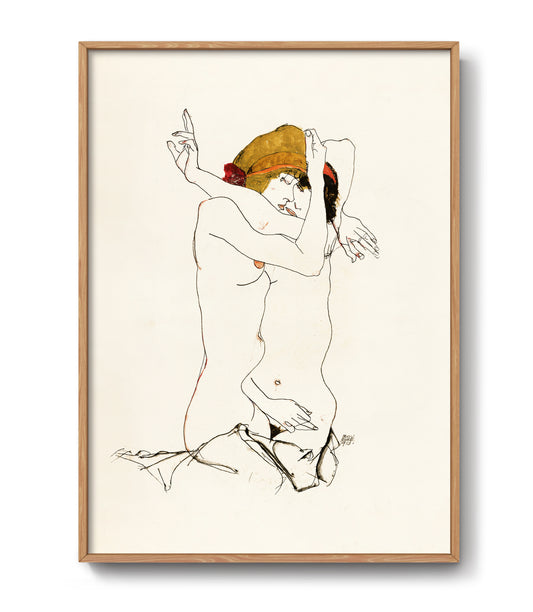 Two Women Embracing by Egon Schiele, 1913