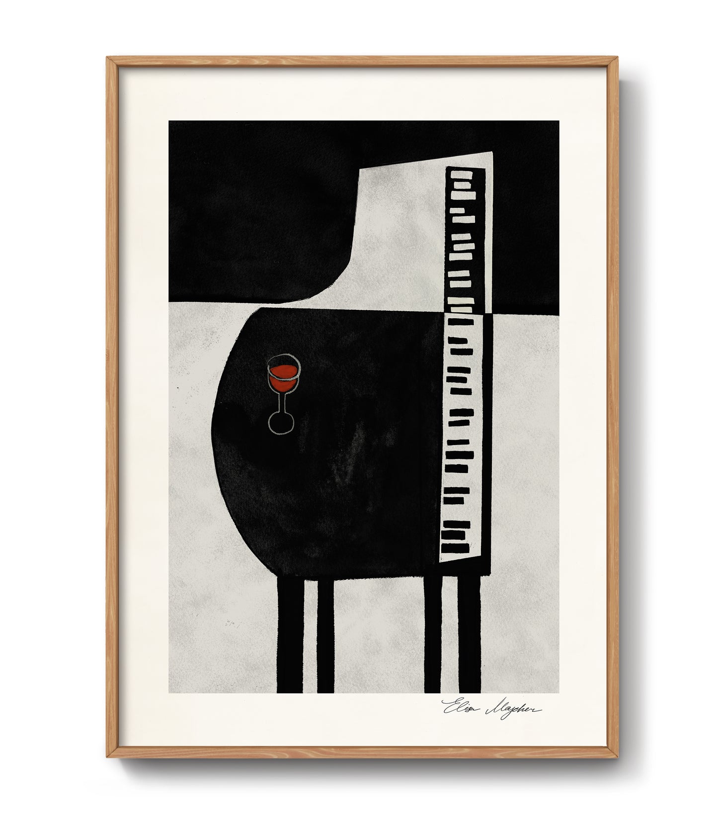 Piano art print by Elisa Macher