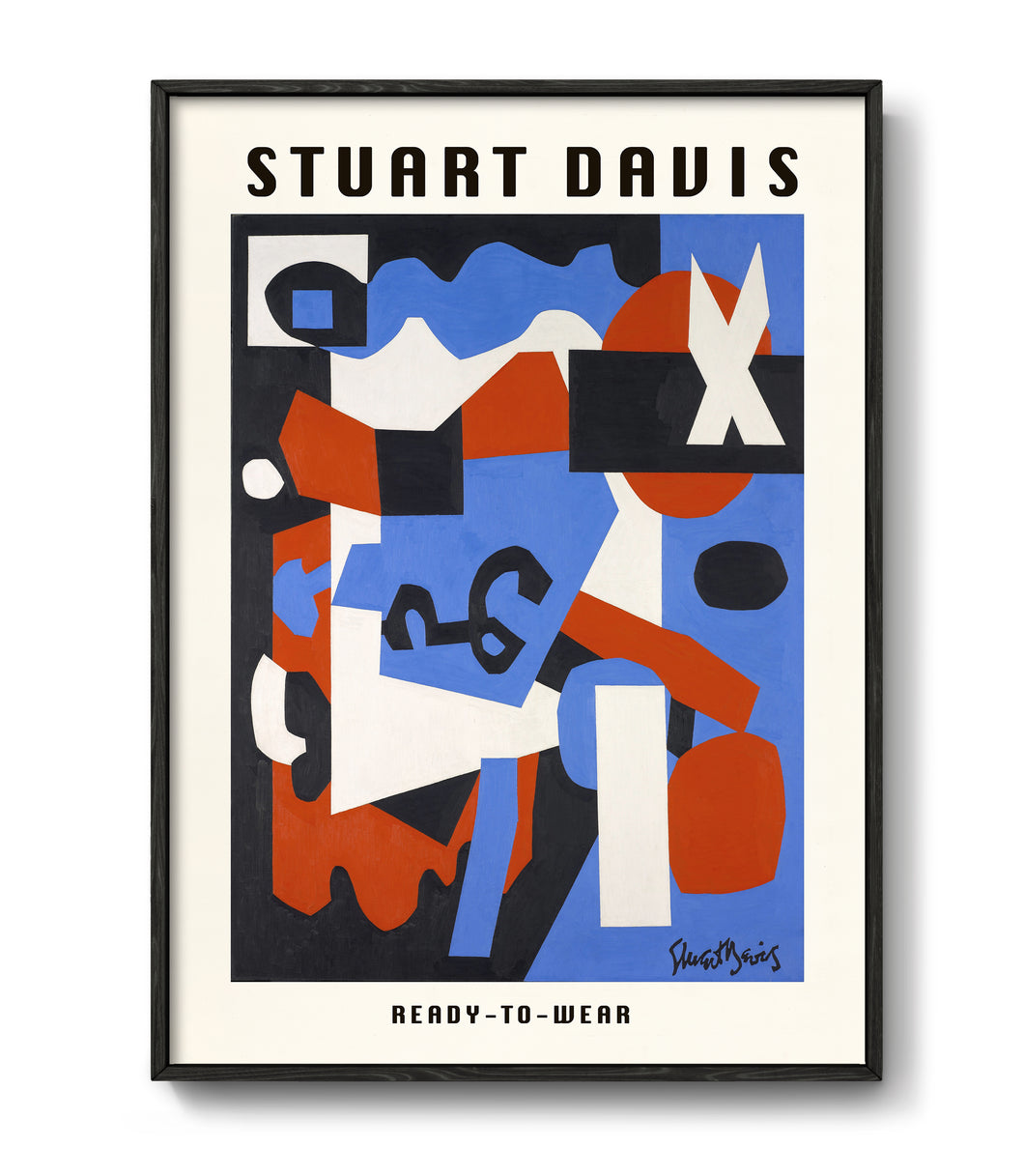 Blue and Red abstraction by Stuart Davis