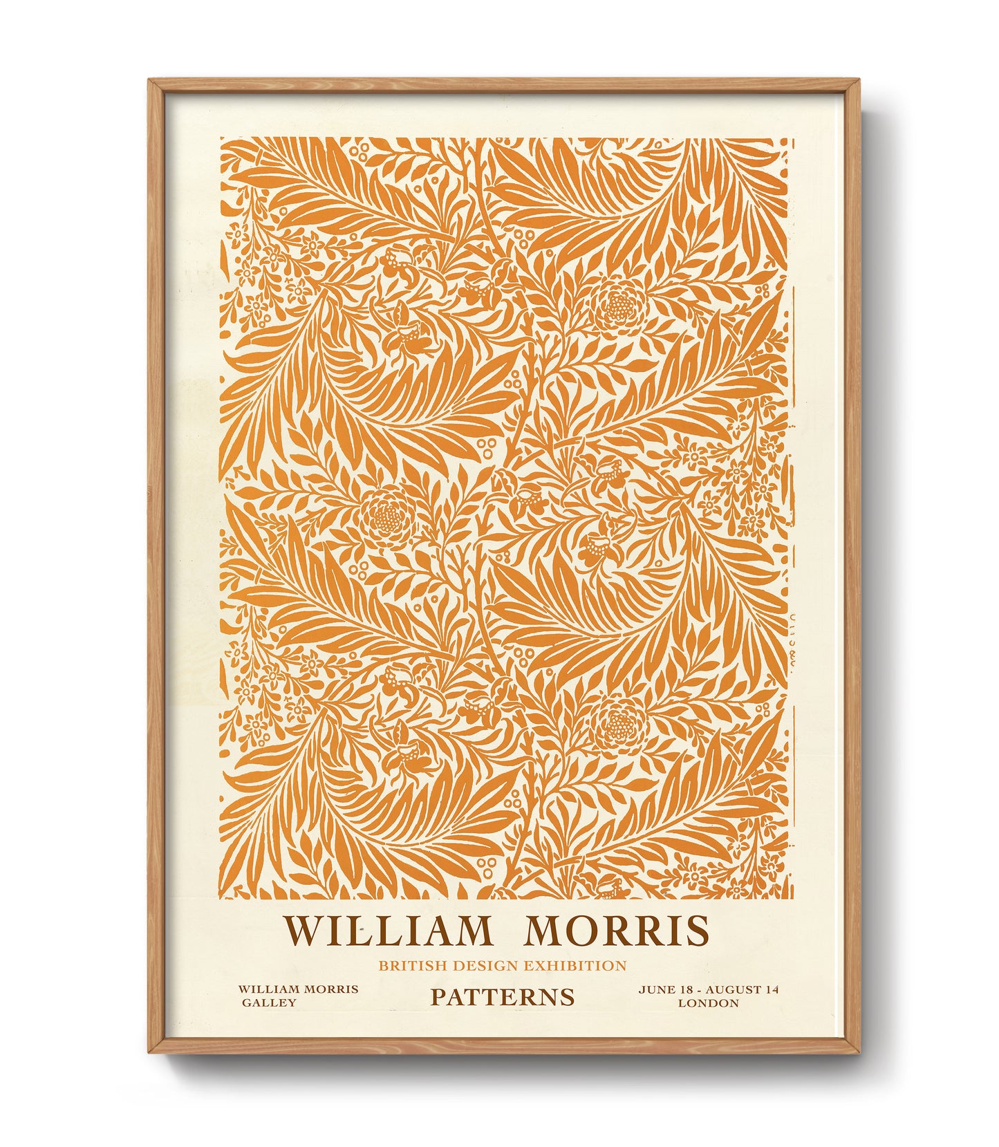 William Morris exhibition poster. Orange