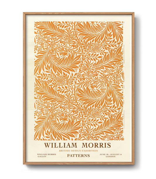 William Morris exhibition poster. Orange